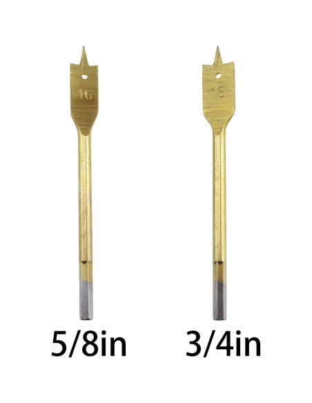 Juego de 6 Brocas Planas TAODAN Acero al Carbono 0,95-2,54 cm