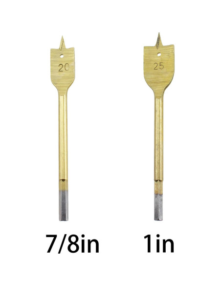 Juego de 6 Brocas Planas TAODAN Acero al Carbono 0,95-2,54 cm