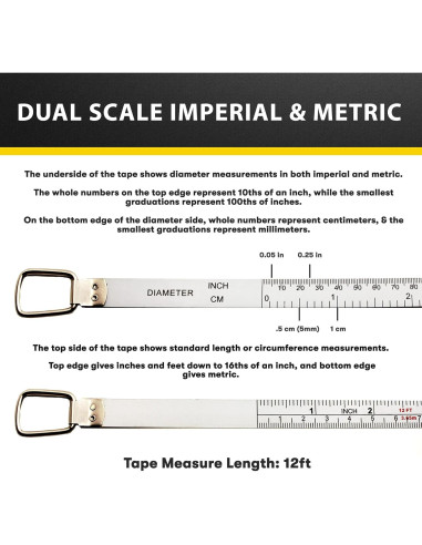 Cinta Métrica Perfecta DCT120 3.5m Diámetro Cilíndrico
