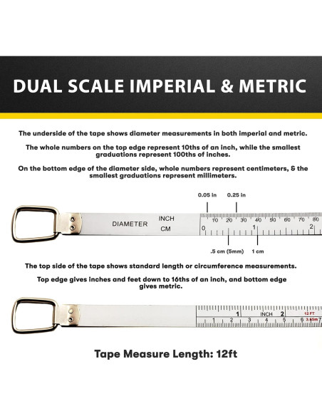 Cinta Métrica Perfecta DCT120 3.5m Diámetro Cilíndrico