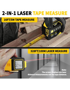 Cinta Métrica Láser EXCEEDY 100m y 4.88m Recargable 2