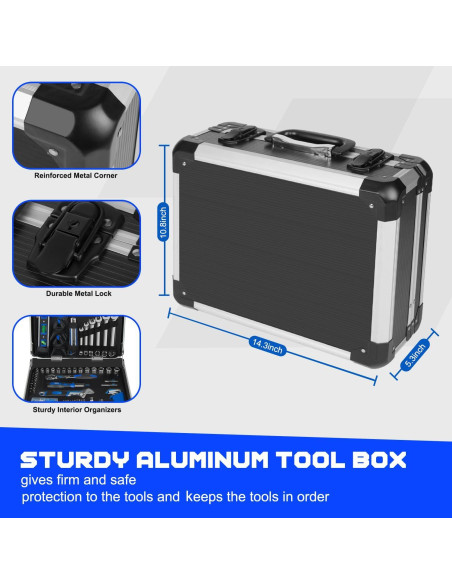 Kit de Herramientas Prostormer 259 Piezas con Caja de Aluminio