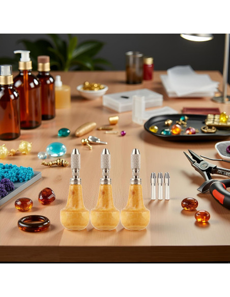 Juego de 3 Pinzas Pssopp para Joyería con Mango Ergonómico