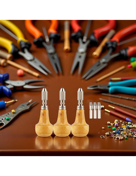 Juego de 3 Pinzas Pssopp para Joyería con Mango Ergonómico