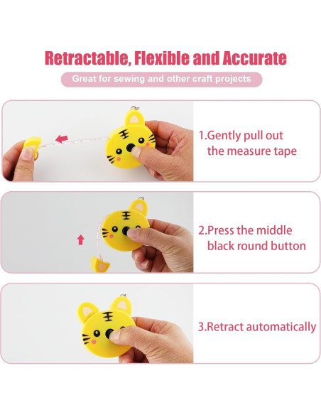 Cinta Métrica BUSHIBU 1.5M Retráctil Doble Cara 3 Pcs