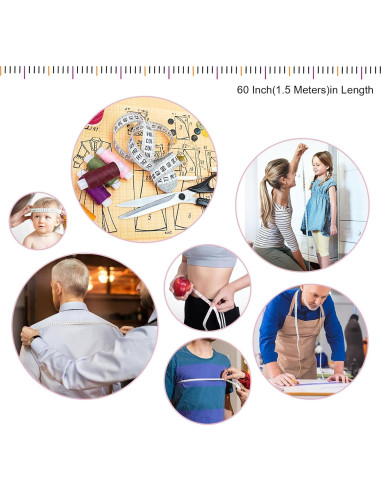 Cinta Métrica BUSHIBU 1.5M Retráctil Doble Cara 3 Pcs