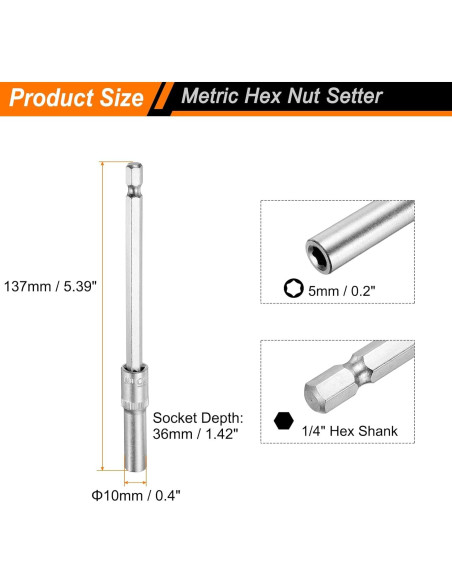 Controlador de Tuercas 5mm HARFINGTON 2 Piezas Hexagonal