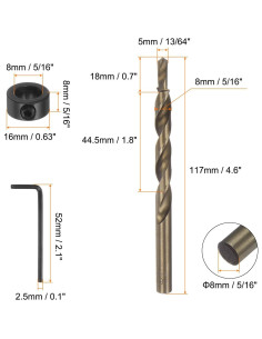 Broca de Agujero de Bolsillo HARFINGTON 5x18mm 2 Piezas 2