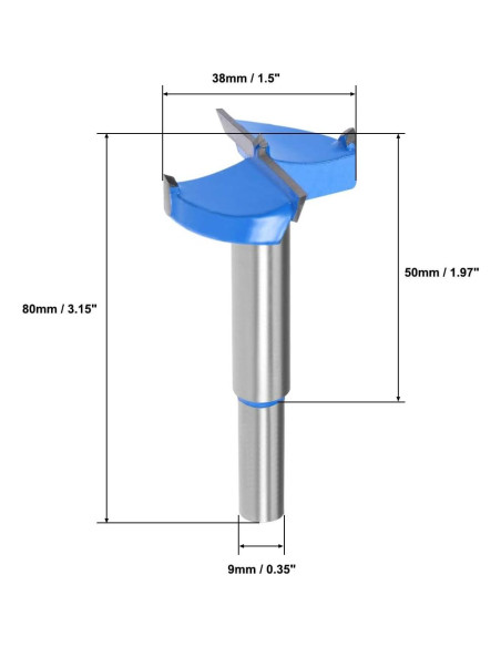 Broca Forstner uxcell 38mm Carburo para Madera Broca Forstner uxcell 38mm Carburo para Madera