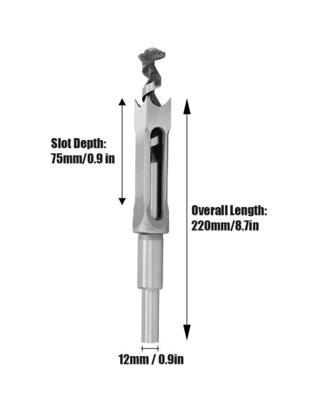 Broca Cuadrada Msiud 22cm para Carpintería - Acero Resistente