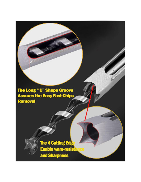 Broca de Mortaja Cuadrada MAX-CRAFT 1/2" para Carpintería