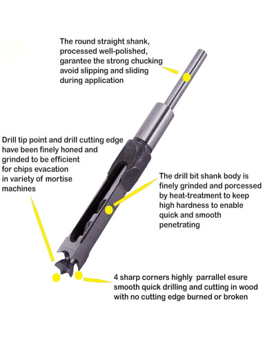 Broca de Mortaja Cuadrada MAX-CRAFT 1/2" para Carpintería