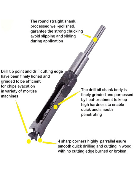 Broca de Mortaja Cuadrada MAX-CRAFT 1/2" para Carpintería