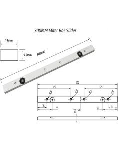 Barra de Inglete Deslizante Mumusuki 300mm para Sierra de Mesa 2
