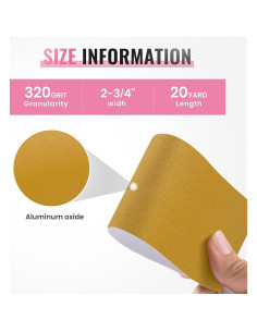Lija PSA Rosa S SATC Grano 320 7 cm x 9.14 m Autoadhesiva 2