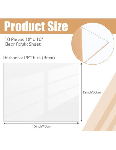 10 Hojas Acrílicas Claras Wesiti 30x40 cm 3 mm para DIY 2