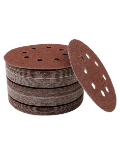 Discos de Lijado Antrader 50 PCS 12,7 cm 40 Grano 8 Agujeros