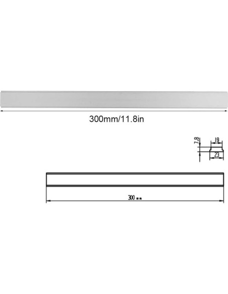 Riel T-Bar FTVOGUE 300mm de aluminio para carpintería