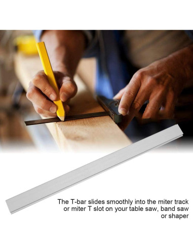 Riel T-Bar FTVOGUE 300mm de aluminio para carpintería