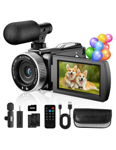 Cámara de Video 4K Rumyums 48MP con Micrófono Inalámbrico