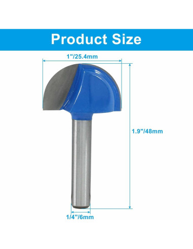 Fresa de caja Bivethoi 2,54 cm Diámetro 0,64 cm para madera