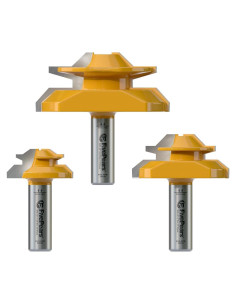 FivePears Router Bit 45 Cierre Miter 1/2" Vástago 3 Piezas