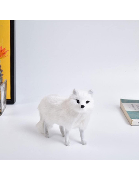 Zorro Blanco de Peluche LIFKOME 16x14x10 cm Decorativo