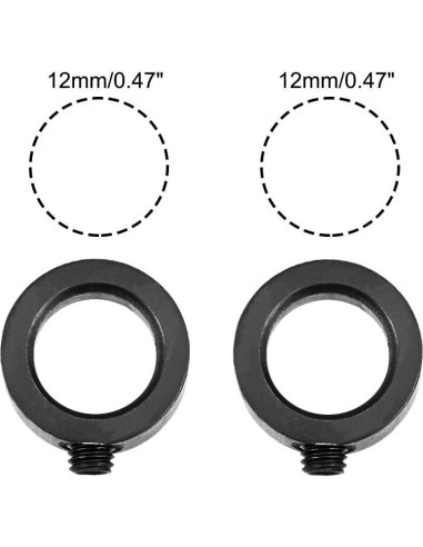 Parada de Taladro uxcell 12mm Ajustable Acero Óxido Negro 2 Pzas
