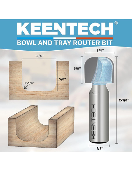 Broca de Router KEENTECH 1.27cm Eje x 1.91cm Diámetro