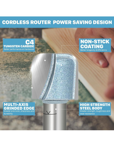 Broca de Router KEENTECH 1.27cm Eje x 1.91cm Diámetro