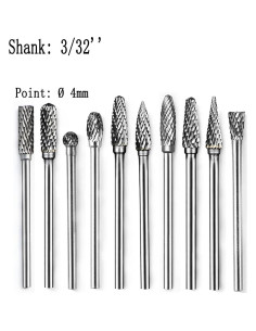 10 Piezas Fresas de Carburo 4x2.35 mm para Dremel 2