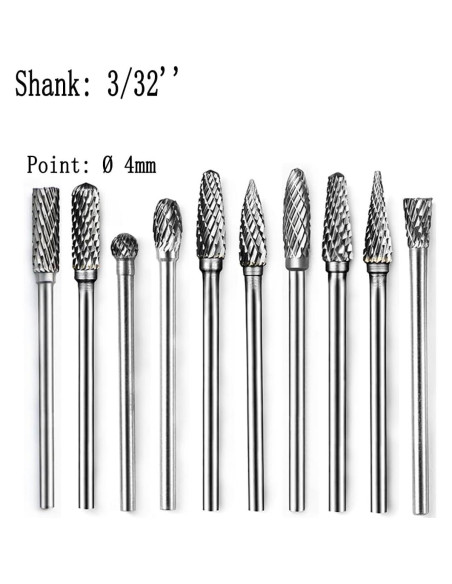 10 Piezas Fresas de Carburo 4x2.35 mm para Dremel