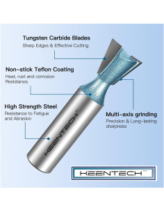 Broca de Router KEENTECH 14 Cola de Milano 12mm Eje 2