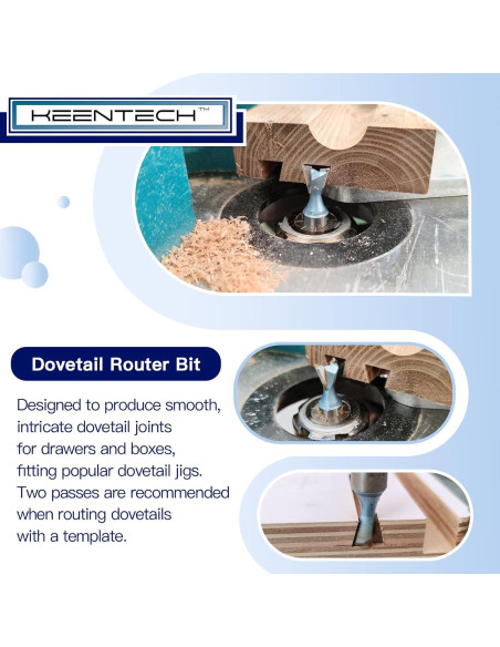 Broca de Router KEENTECH 14 Cola de Milano 12mm Eje