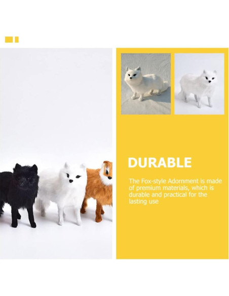 Zorro Blanco de Peluche LIFKOME 16x14x10 cm Decorativo