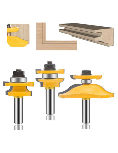 Juego de Brocas de Router LEATBUY 12 mm 3 Piezas Carburo