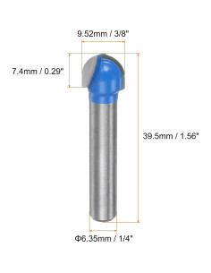 Fresa de Router HARFINGTON 2pcs 9.52mm Carburo Punta Redonda 2