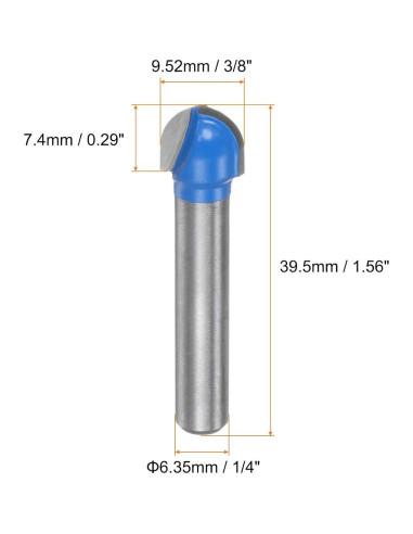 Fresa de Router HARFINGTON 2pcs 9.52mm Carburo Punta Redonda