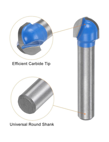 Fresa de Router HARFINGTON 2pcs 9.52mm Carburo Punta Redonda