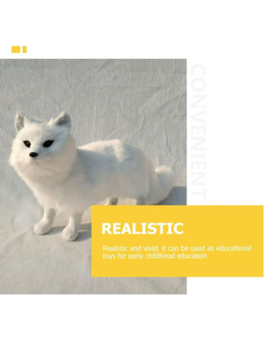 Zorro Blanco de Peluche LIFKOME 16x14x10 cm Decorativo