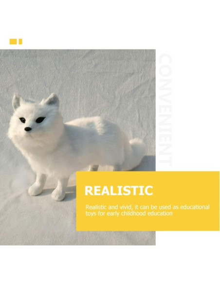 Zorro Blanco de Peluche LIFKOME 16x14x10 cm Decorativo