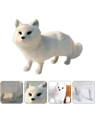 Zorro Blanco de Peluche LIFKOME 16x14x10 cm Decorativo