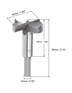 Broca Forstner 42mm uxcell para Carpintería con Estuche 2