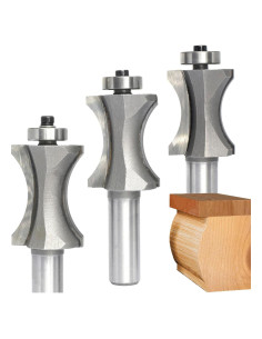 Juego de 3 Fresas de Bisel Convexo Ovalado Akylin 1,27cm