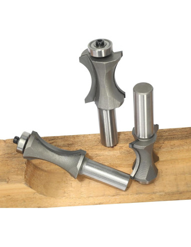 Juego de 3 Fresas de Bisel Convexo Ovalado Akylin 1,27cm