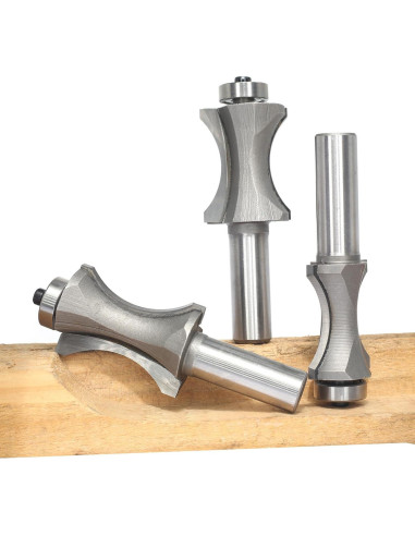 Juego de 3 Fresas de Bisel Convexo Ovalado Akylin 1,27cm