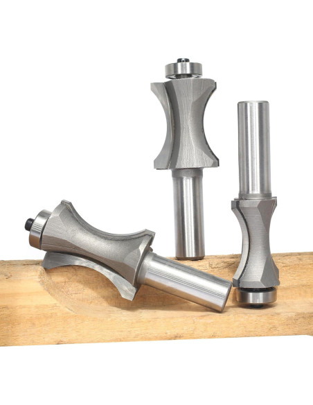 Juego de 3 Fresas de Bisel Convexo Ovalado Akylin 1,27cm