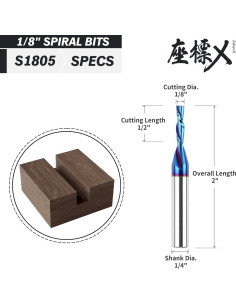 Fresa CNC Espiral Inversa ZahyoX 3,18mm Carburo Sólido 2