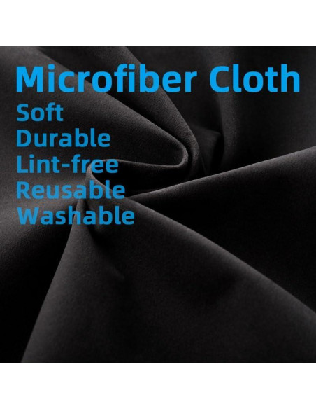 Paquete de 4 paños de limpieza de microfibra 30x30cm Negro