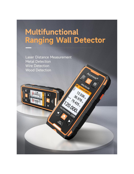 Buscador de Vigas Aicevoos con Pantalla LCD y Medidor Láser